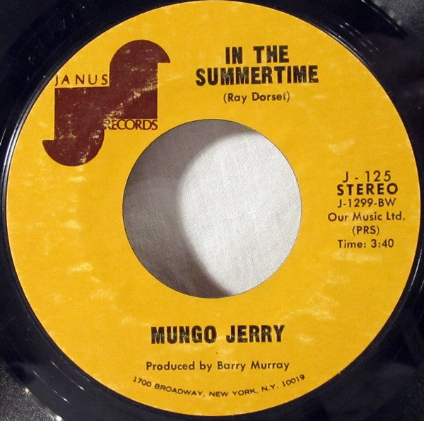 Mungo Jerry : In The Summertime / Mighty Man (7", Single, Styrene, Bes)