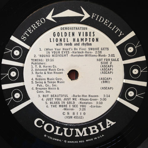Lionel Hampton : Golden Vibes (LP, Album, Promo)
