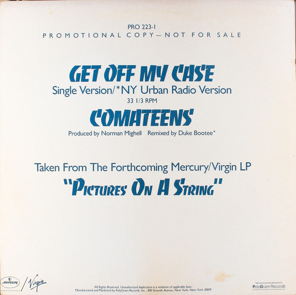 Comateens : Get Off My Case (12", Promo)