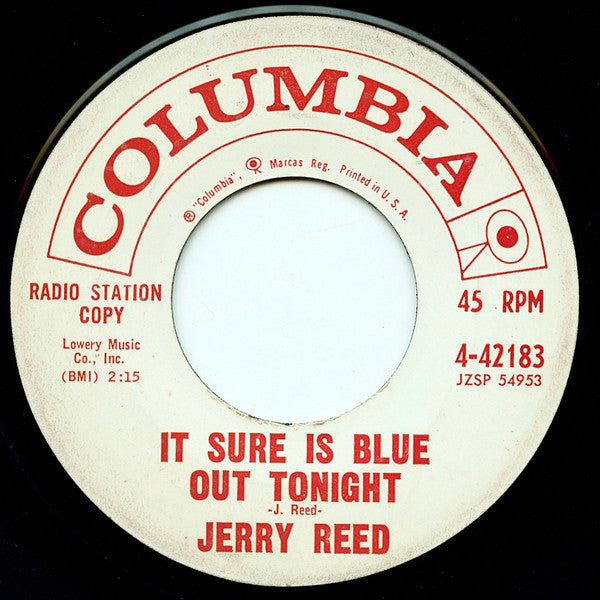 Jerry Reed : Hit And Run / It Sure Is Blue Out Tonight (7", Single, Promo)