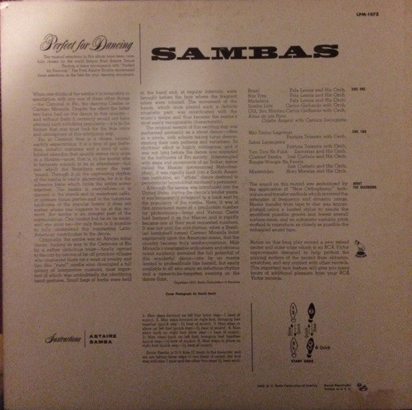 Various : Perfect For Dancing: Sambas (LP, Album, Comp, Mono)