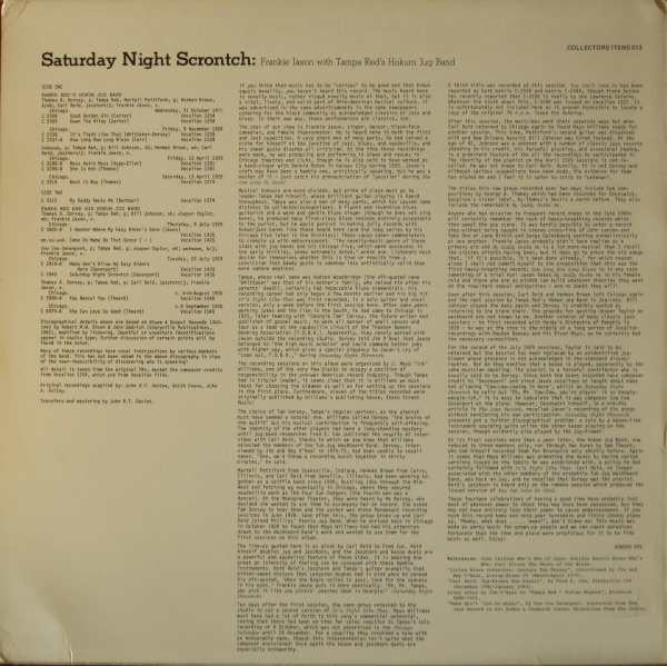 Frankie Jaxon With Tampa Red's Hokum Jug Band* : Saturday Night Scrontch (LP, Comp, Mono)