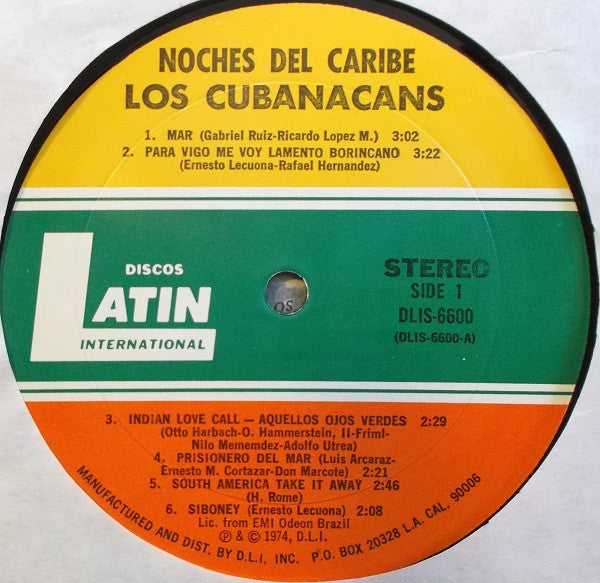 Los Cubanacans* : Noches Del Caribe (LP)