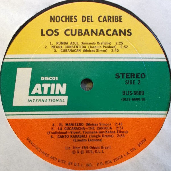 Los Cubanacans* : Noches Del Caribe (LP)