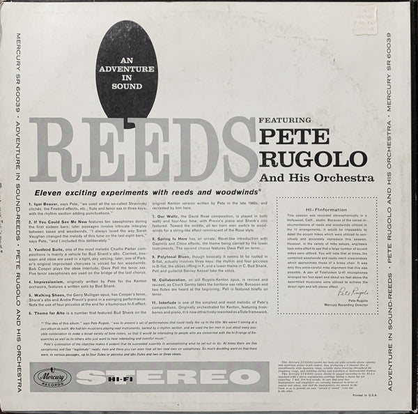 Pete Rugolo Orchestra : An Adventure In Sound-Reeds (LP, Album)