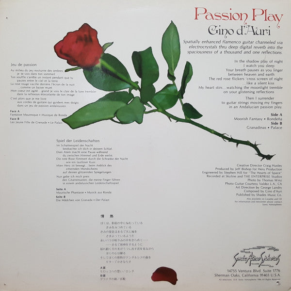 Gino D'Auri : Passion Play (LP)