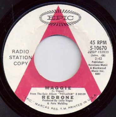 Redbone : Maggie / New Blue Sermonette (7", Single, Promo)