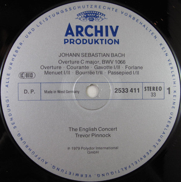 Johann Sebastian Bach, The English Concert ∙ Trevor Pinnock : Overtures BWV 1066, 1068 (LP)