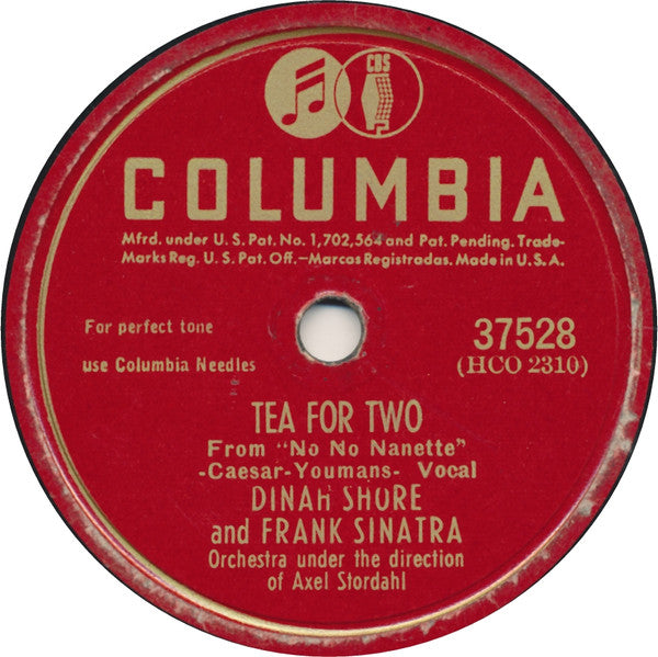 Dinah Shore And Frank Sinatra : Tea For Two / My Romance (Shellac, 10")