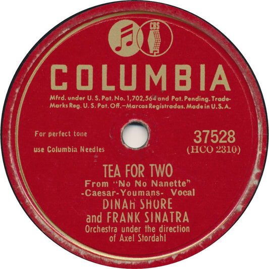 Dinah Shore And Frank Sinatra : Tea For Two / My Romance (Shellac, 10")