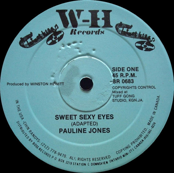 Pauline Jones : Sweet Sexy Eyes / It's Too Late To Love Me Now (12", Single)