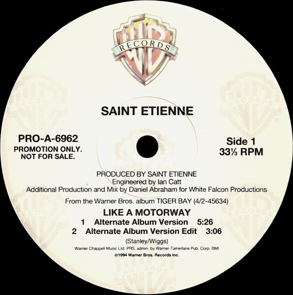 Saint Etienne : Like A Motorway (12", Promo)