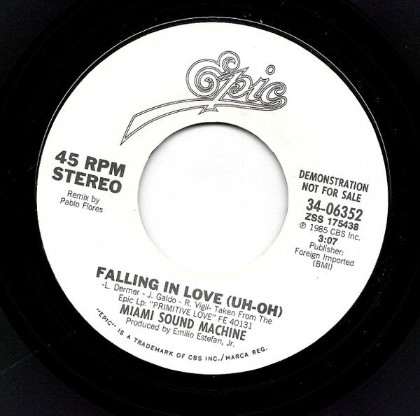 Miami Sound Machine : Falling In Love (Uh-Oh) (7", Single, Promo)