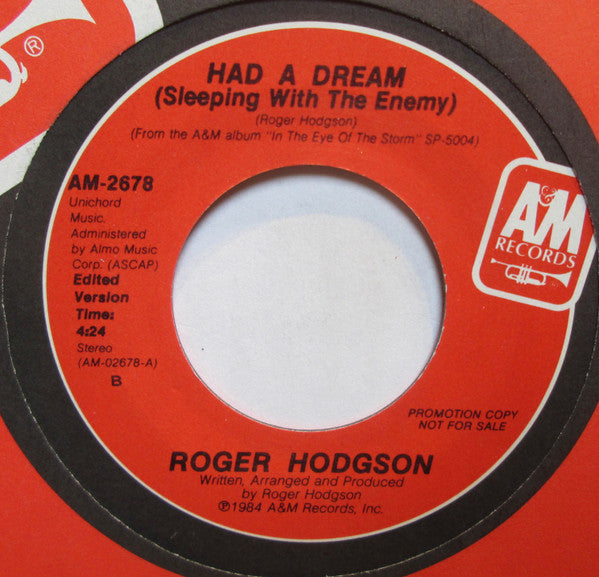 Roger Hodgson : Had A Dream (Sleeping With The Enemy) (7", Promo)