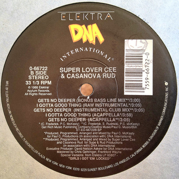 Super Lover Cee & Casanova Rud : I Gotta Good Thing / Gets No Deeper (12", Com)