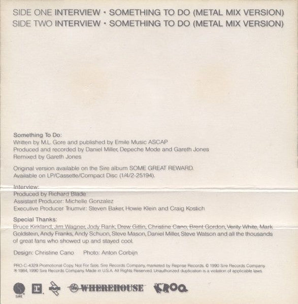 Depeche Mode : ... The Wherehouse 3/20/90 (Cass, Promo)