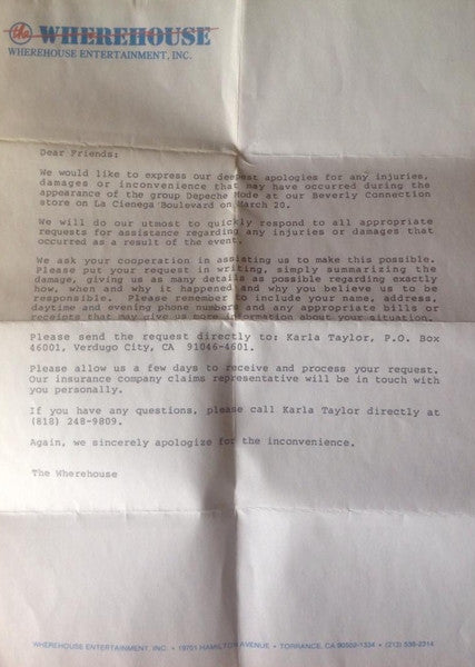 Depeche Mode : ... The Wherehouse 3/20/90 (Cass, Promo)