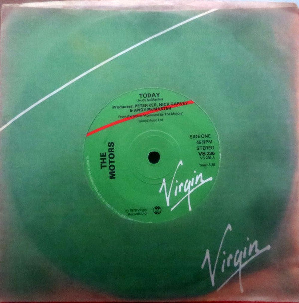The Motors : Today (7", Single, Sol)