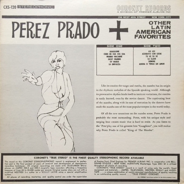 Perez Prado : Great Mambos, Also Other Latin American Favorites (LP, Album, RE)