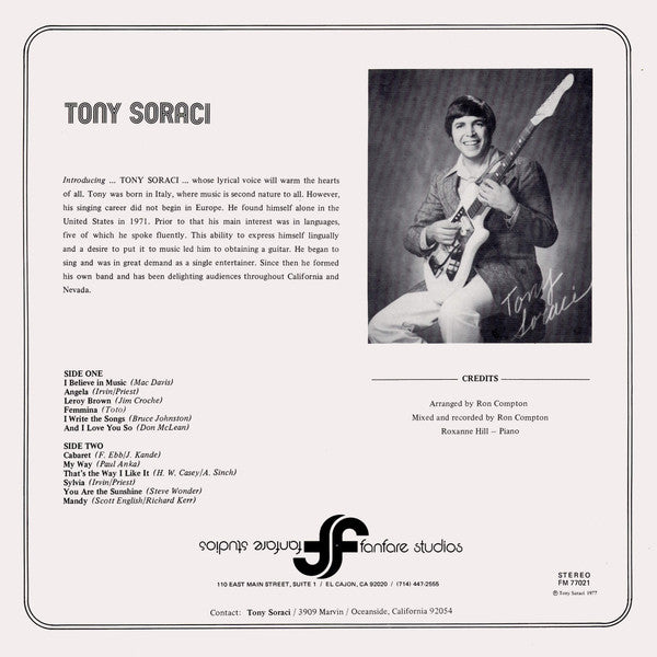 Tony Soraci : Tony Soraci (LP, Album)