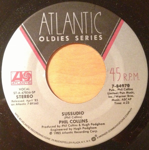 Phil Collins : Sussudio / Don't Lose My Number (7", RE, SP )