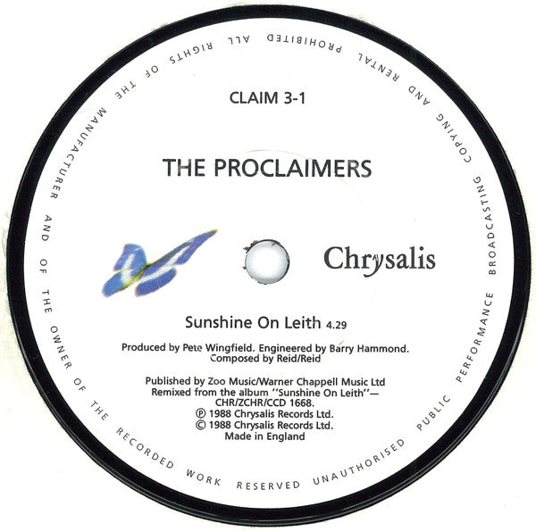 The Proclaimers : Sunshine On Leith (7", Single)