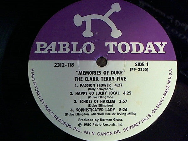 The Clark Terry Five : Memories Of Duke (LP, Album)