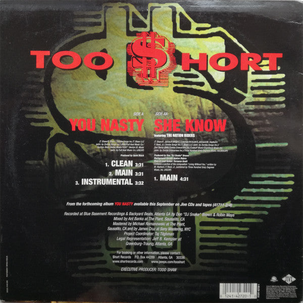 Too Short : You Nasty / She Know (12")