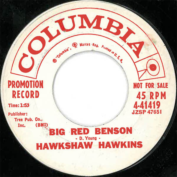 Hawkshaw Hawkins : Soldier's Joy / Big Red Benson (7", Single, Promo)
