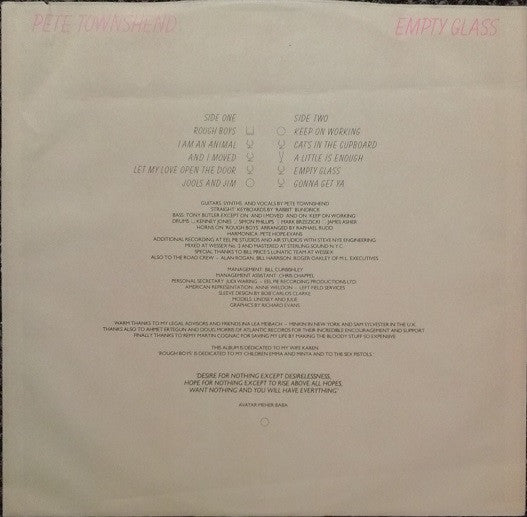Pete Townshend : Empty Glass (LP, Album, MO )
