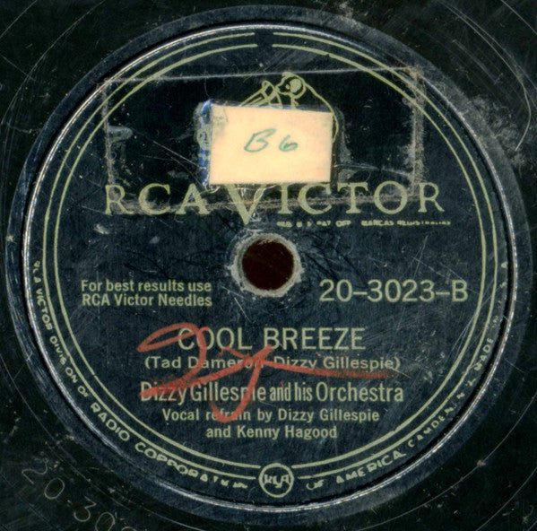 Dizzy Gillespie And His Orchestra : Manteca / Cool Breeze (Shellac, 10", Hol)