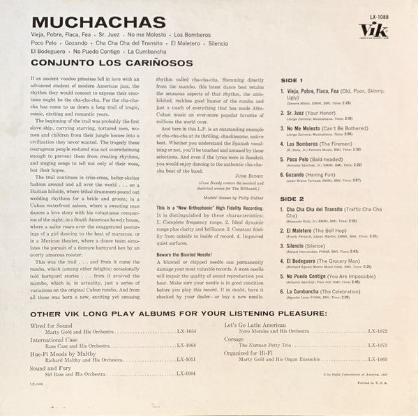 Conjunto Los Cariñosos : Muchachas (LP, Album, Mono)