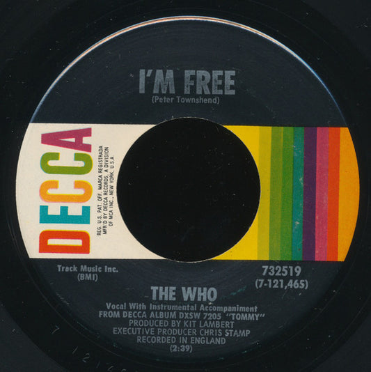 The Who : I'm Free (7", Single, Pin)