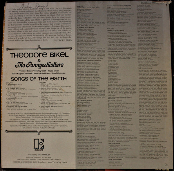Theodore Bikel & The Pennywhistlers : Songs Of The Earth (LP, Album)