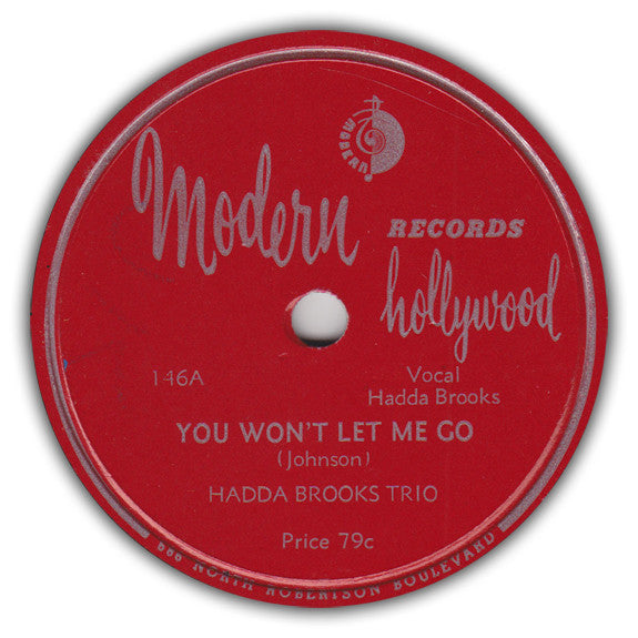 Hadda Brooks Trio : You Won't Let Me Go / Basin Street Blues (Shellac, 10", RE)