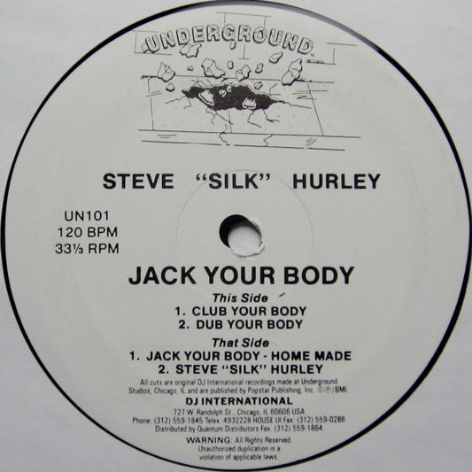 Steve "Silk" Hurley : Jack Your Body (12", RE, RP)