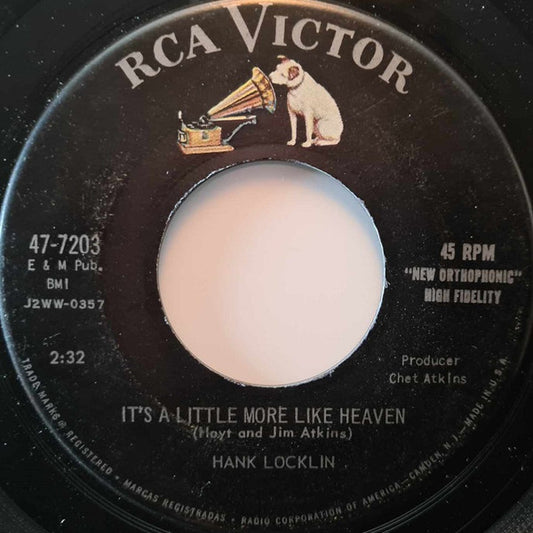 Hank Locklin : It's A Little More Like Heaven (7", Single, Mono)