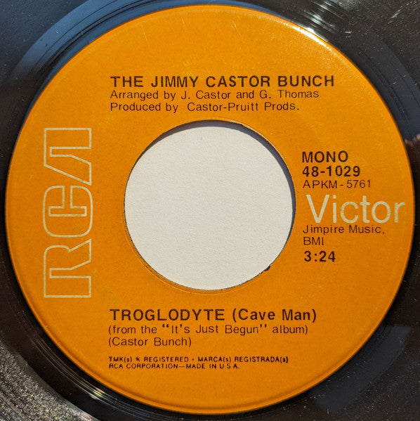 The Jimmy Castor Bunch : Troglodyte (Cave Man) / I Promise To Remember (7", Single, Mono, Ind)