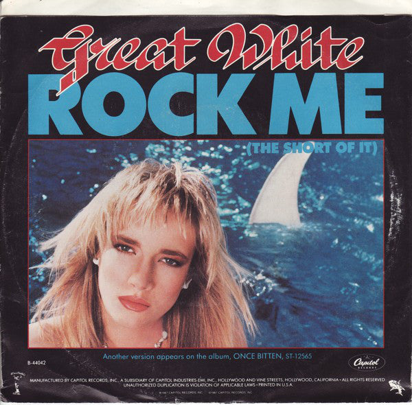 Great White : Rock Me (7", Single, Spe)