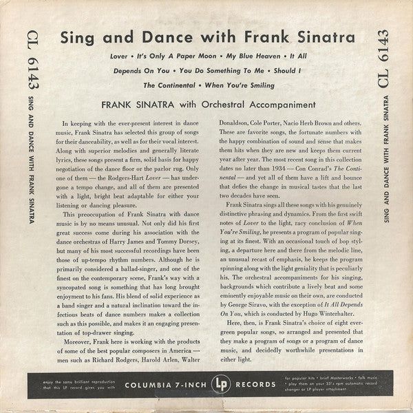 Frank Sinatra : Sing And Dance With Frank Sinatra (10", Album, Mono)