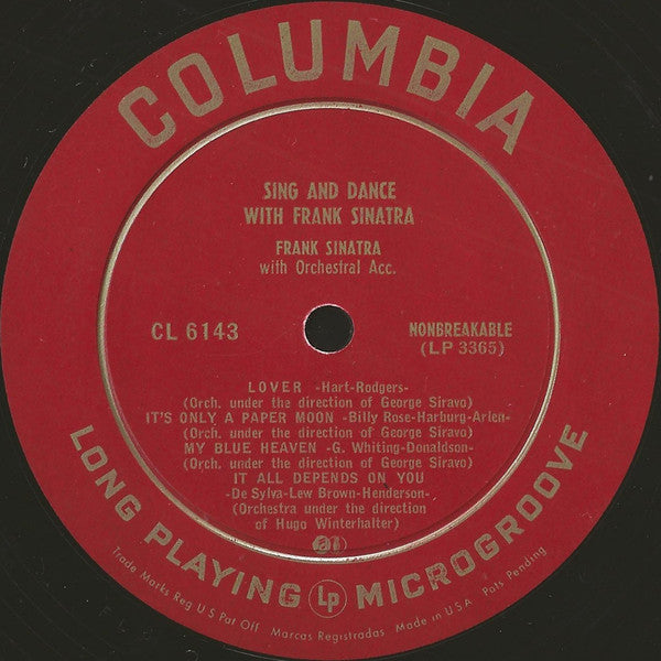Frank Sinatra : Sing And Dance With Frank Sinatra (10", Album, Mono)