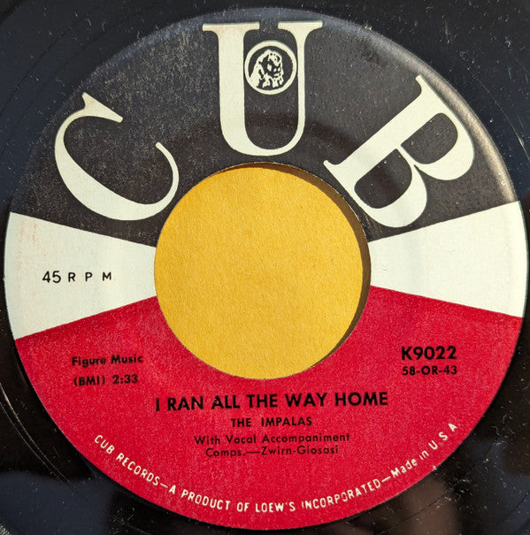 The Impalas : I Ran All The Way Home / Fool, Fool, Fool (7", Single)