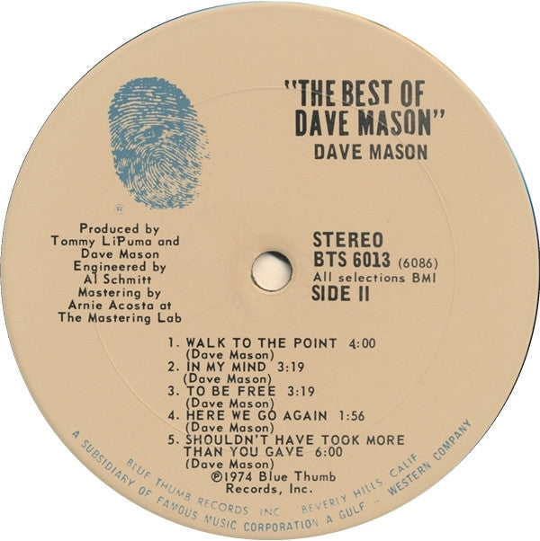 Dave Mason : The Best Of Dave Mason (LP, Comp, Pit)