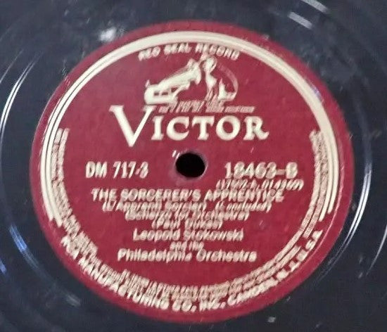 Dukas* - Leopold Stokowski And Philadelphia Orchestra* : The Sorcerer's Apprentice (Scherzo For Orchestra) (2xShellac, 12", Album, RP, Ind)