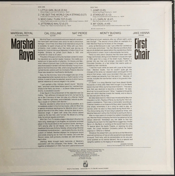 Marshal Royal* : First Chair (LP, Album)