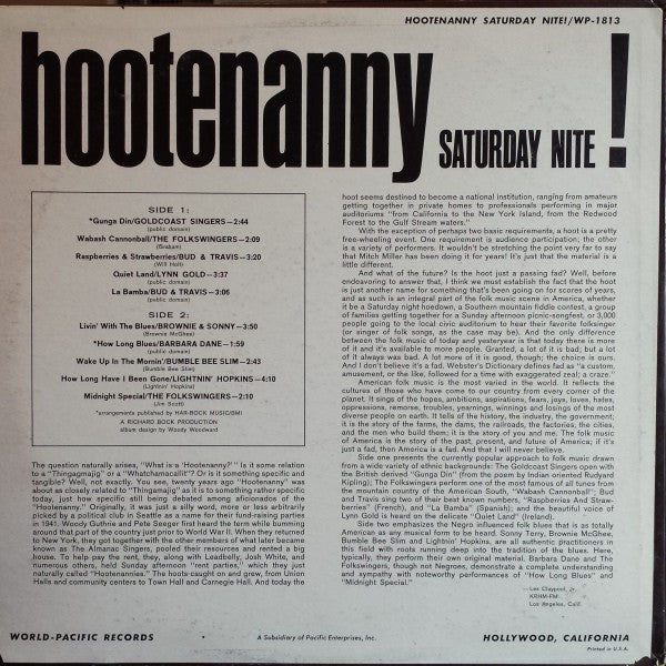 Various : Hootenanny Saturday Nite! (LP, Red)