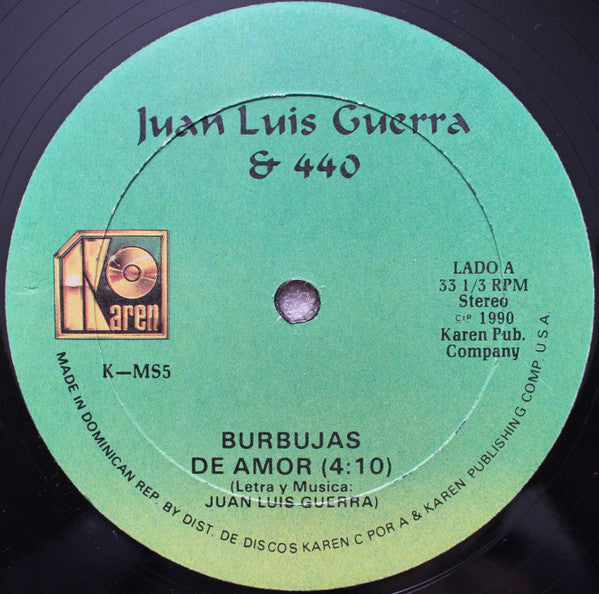 Juan Luis Guerra & 440* : Burbujas De Amor / Angel Para Una Tambora (12", Maxi)