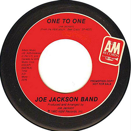 Joe Jackson Band : One To One (7", Mono, Promo)