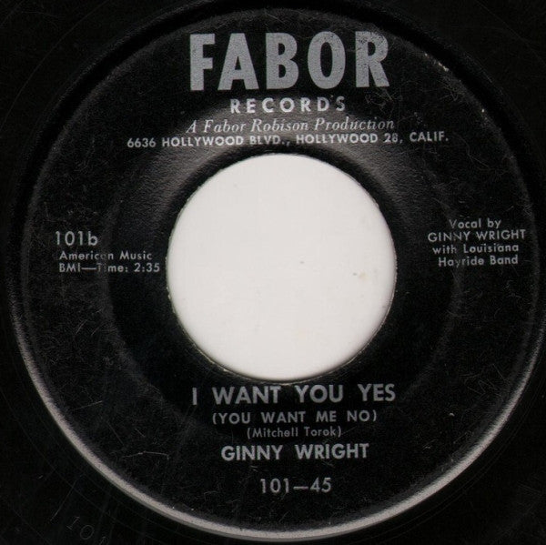 Ginny Wright : I Love You (7", Single)
