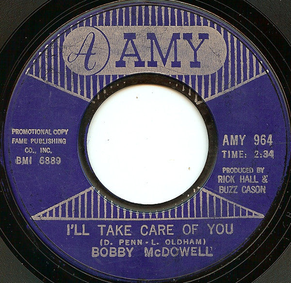 Bobby McDowell : Cry Softly Little One (7", Promo, Styrene)